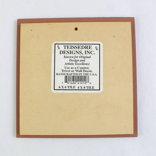 Cleo Teissedre Hand Painted Ceramic Tile Native American Woman