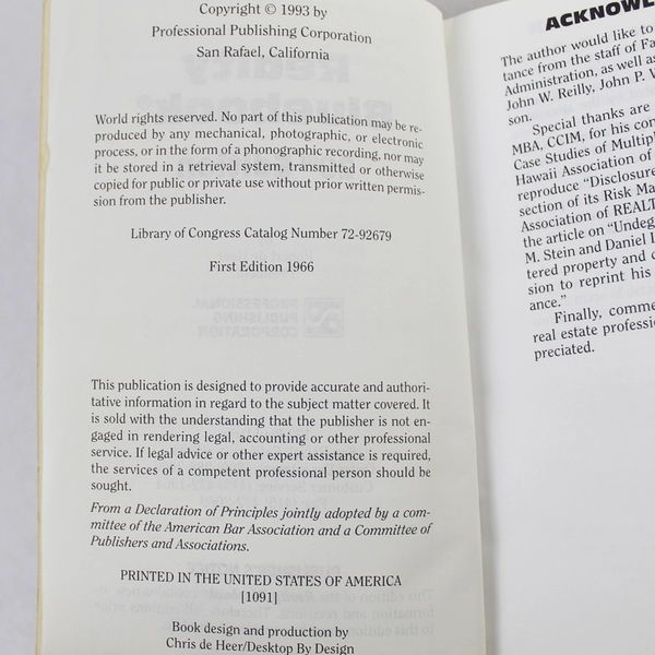 Realty Bluebook Edition 29 by Robert de Heer 1993 Softcover Reference Book