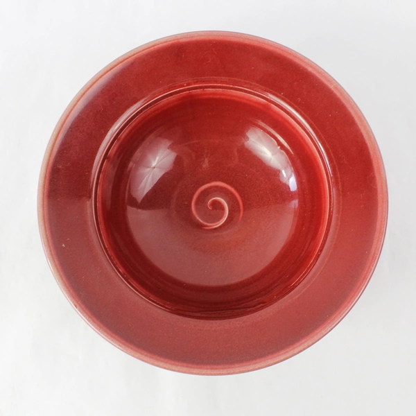 Lot of 2 Signed Dan Wheeler Studio Pottery Bowls - Red & Blue Set