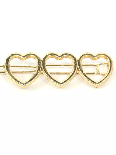 Gold-Toned 3 Heart Barrette for Women Pre-Owned with Original Packaging
