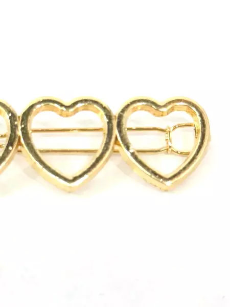 Gold-Toned 3 Heart Barrette for Women Pre-Owned with Original Packaging