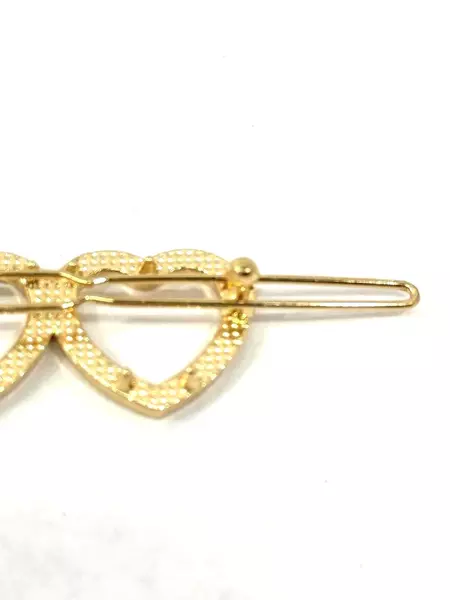 Gold-Toned 3 Heart Barrette for Women Pre-Owned with Original Packaging