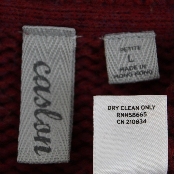 Caslon Red Knit Turtleneck Cardigan Women's Size Petite Large