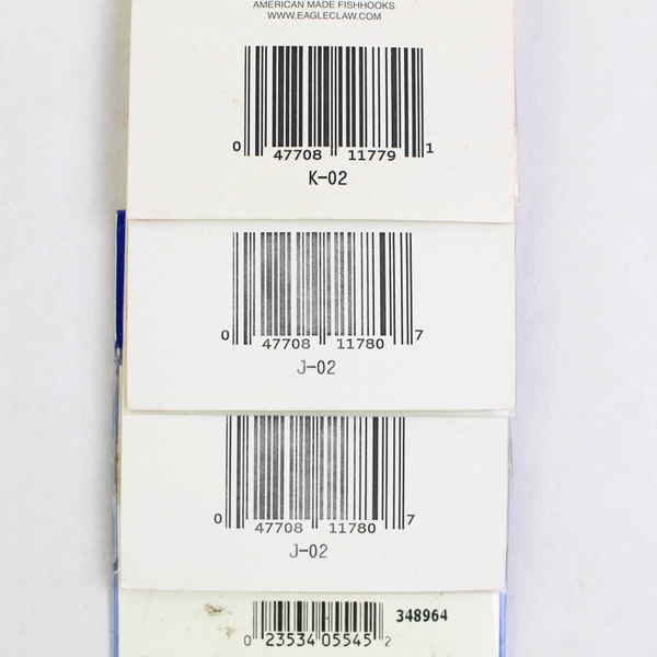 Lot of 4 New Packages Of Fishing Hooks Sizes 4-8 Eagle Claw And Mustad