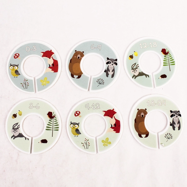 Lot of 6 Baby Kids Closet Clothing Dividers for 1.25" Rods - Organize Clothes!