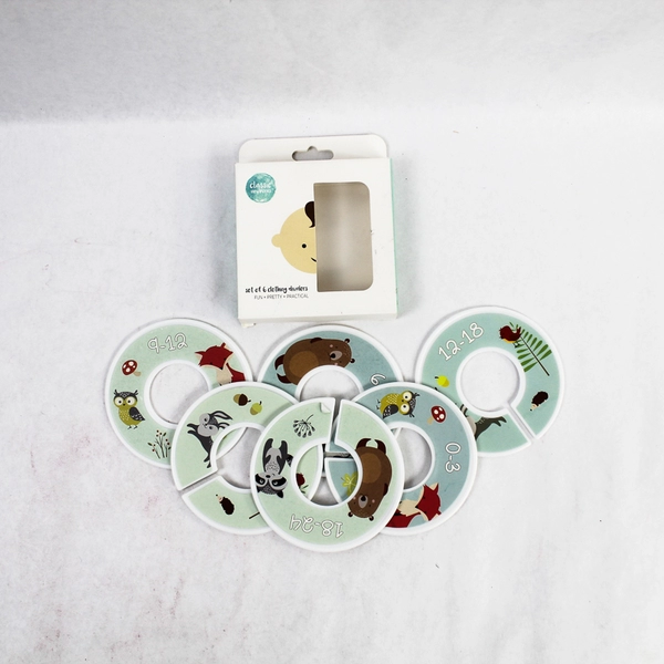 Lot of 6 Baby Kids Closet Clothing Dividers for 1.25" Rods - Organize Clothes!