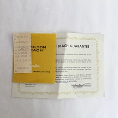 Hamilton Beach Mixette Model 97 Instructions & Guarantee Slip Pre-Owned