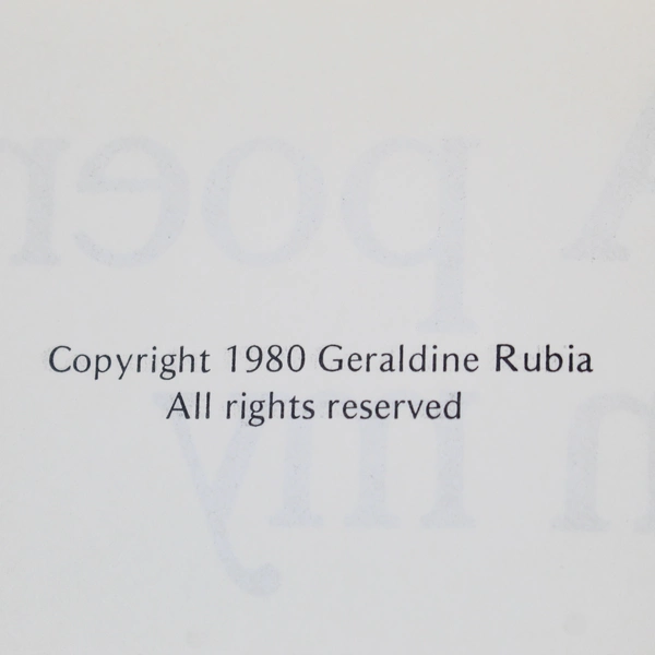 A Poem in My Soup Cookbook by Geraldine Rubia Vintage 1980 Paperback