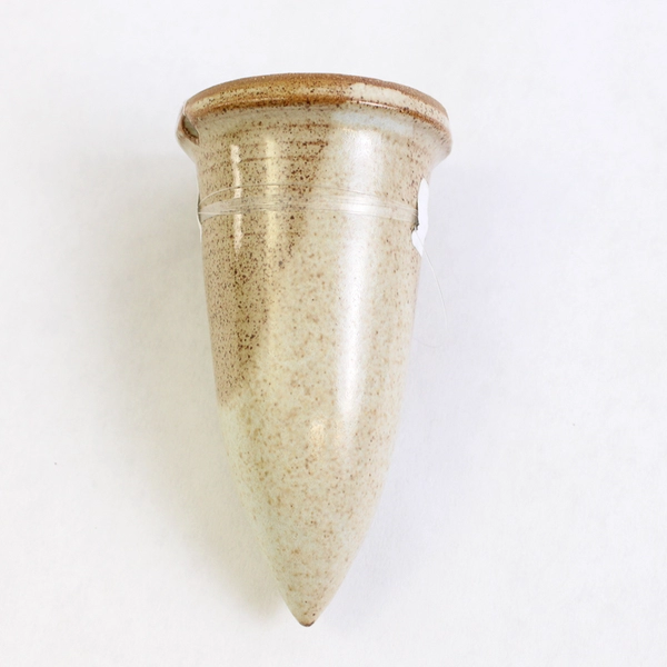 Lot of 2 Studio Art Pottery Bud Vases Beige and Green Color 3.6" Tall