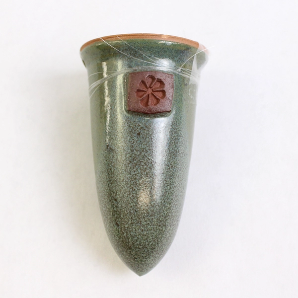 Lot of 2 Studio Art Pottery Bud Vases Beige and Green Color 3.6" Tall