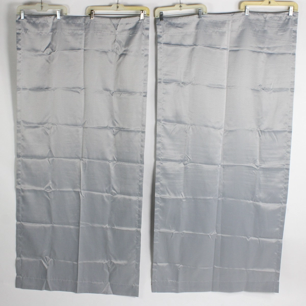 Set of 2 Your Zone Room Darkening Curtain Panels Silver 30"x 63" Rod Pocket