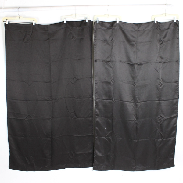 Set of 2 Eclipse Room Darkening Curtain Panels Black 37"x 63" Rod Pocket FLAWED