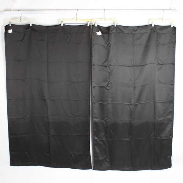 Set of 2 Eclipse Room Darkening Curtain Panels Black 37"x 63" Rod Pocket FLAWED