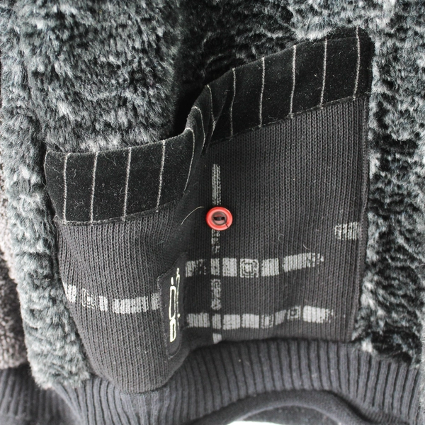 KD Spring Black/Grey Full Zip Fluffy Jacket 100% Cotton Size Small