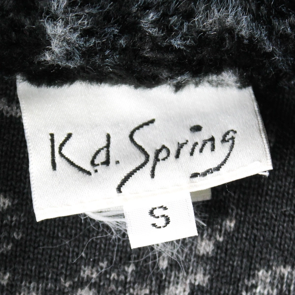 KD Spring Black/Grey Full Zip Fluffy Jacket 100% Cotton Size Small