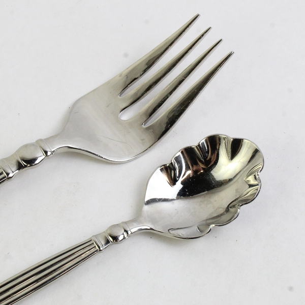 Lot of 2 Wedgwood Colosseum Serving Utensils Fork Sugar Spoon Stainless