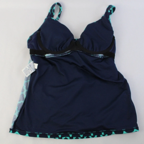 Lands' End Navy and Turquoise Tankini Top Women's Size 4