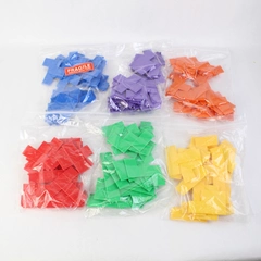 3 lb Lot of Plastic Geometric Tile Toys in Multiple Colors