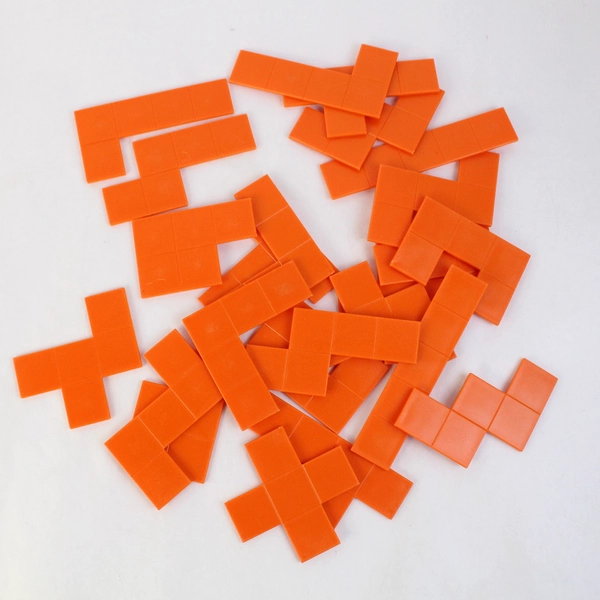 3 lb Lot of Plastic Geometric Tile Toys in Multiple Colors
