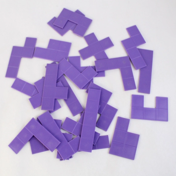 3 lb Lot of Plastic Geometric Tile Toys in Multiple Colors