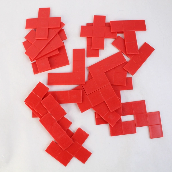 3 lb Lot of Plastic Geometric Tile Toys in Multiple Colors