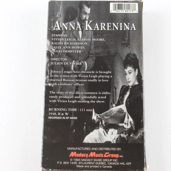 Anna Karenina 1994 VHS Madacy Music Group Collector's Edition Hollywood Classics