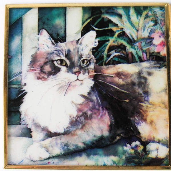 Hinged Cat Tabletop Stained Glass Suncatcher Whenever I Think Of You