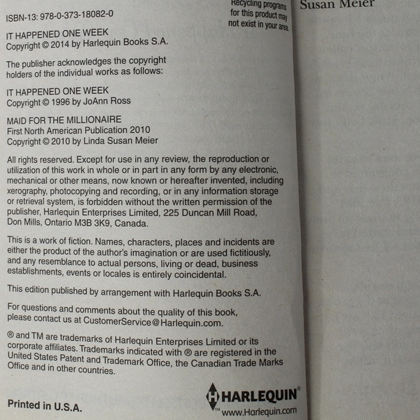 Lot of 2 Vintage JoAnn Ross Paperbacks: Far Harbor & It Happened One Week