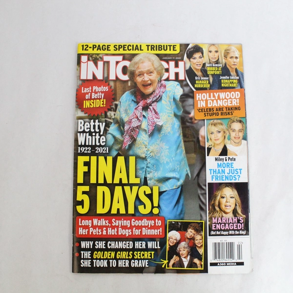 In Touch Magazine Jan 2022 Vol 21 Issue 2 Betty White Tribute Good Condition