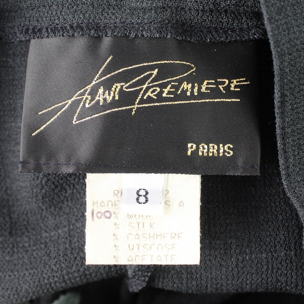 Vintage Avant Premiere Black 100% Wool Pleated Women's Size 8 Dress Pants