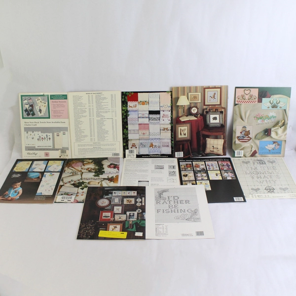 Lot of 12 Vintage 80s 90s & 2000s Cross Stitch Pattern Leaflets