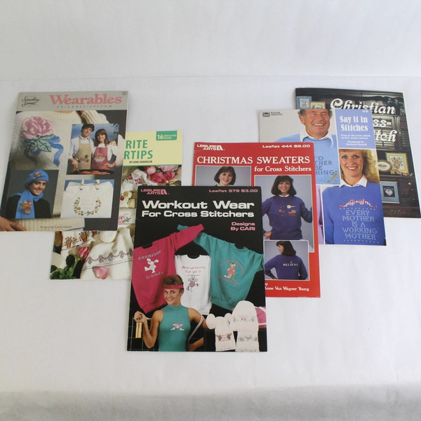 Lot of 12 Vintage 80s 90s & 2000s Cross Stitch Pattern Leaflets