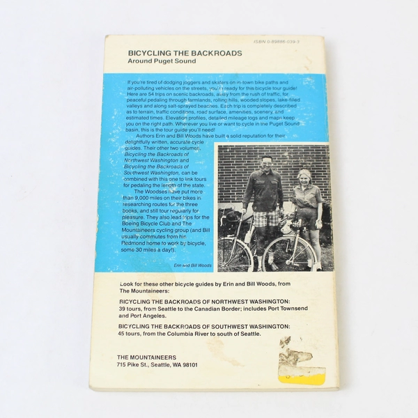 Bicycling the Backroads Around Puget Sound 1981 Paperback by Erin & Bill Woods