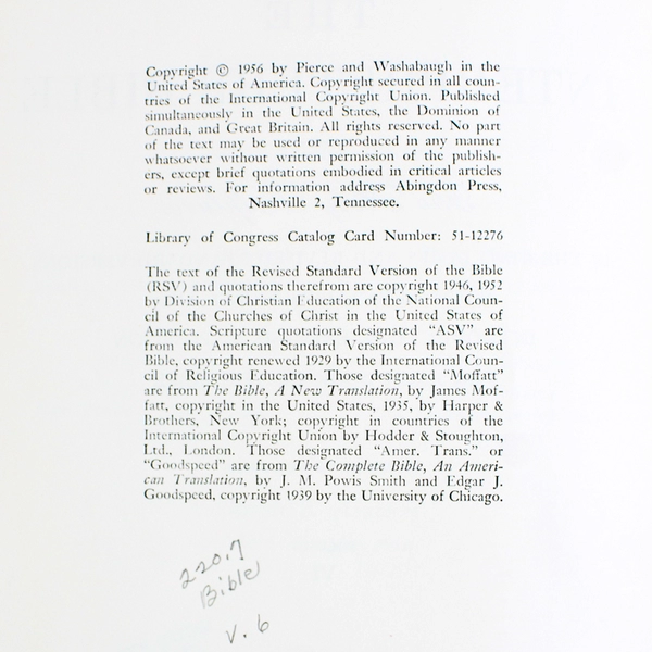 The Interpreter's Bible Volume VI 1956 Hard Cover Ex-Library Book