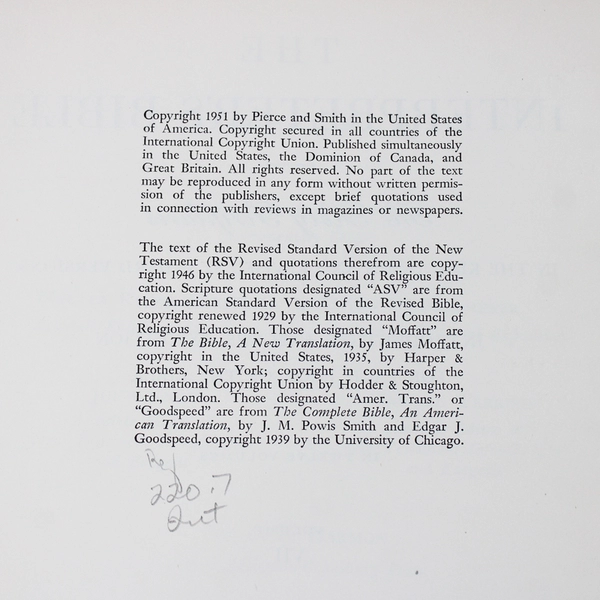 The Interpreter's Bible Volume VII 1951 Hardcover Ex-Library Book