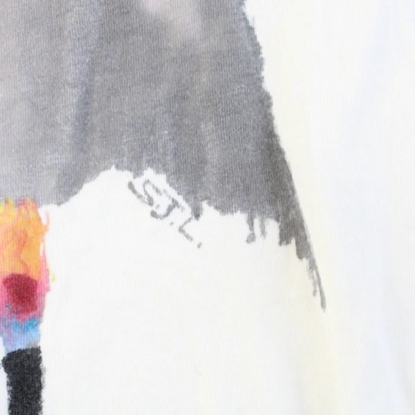 JCPenny White Printed Watercolor Bird Cotton T-shirt Women's Size XL