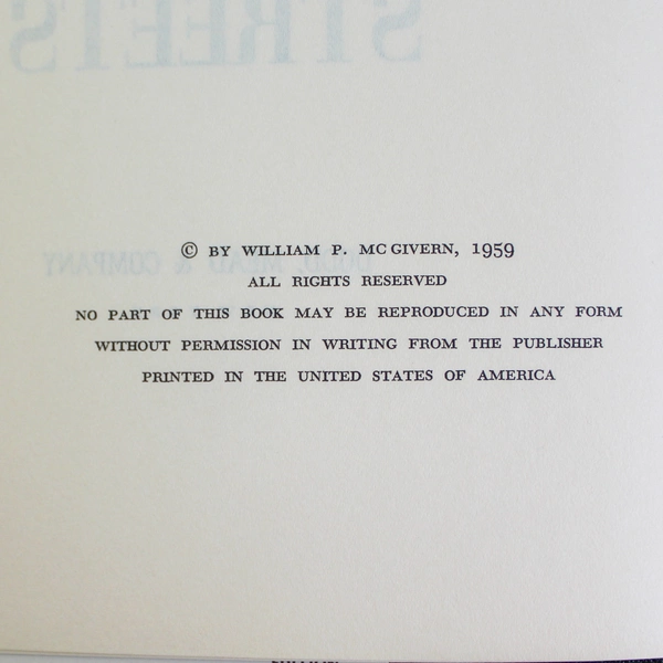 Savage Streets by William P McGivern 1959 Hardcover Worn Dust Jacket Collectible