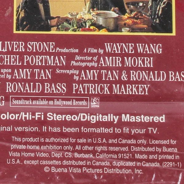 The Joy Luck Club VHS 1993 - Oliver Stone Film - Good Pre-Owned Condition