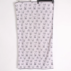 Envogue Pink and Gray Bulldog Pattern Cotton Bath Towel 29" x 51"