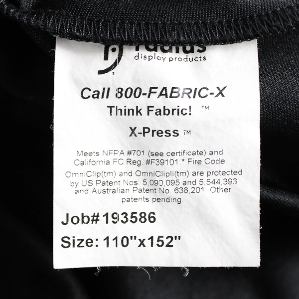 Radius Rectangular 110 x 152" Tablecloth for 30" W Table Black Polyester Fabric