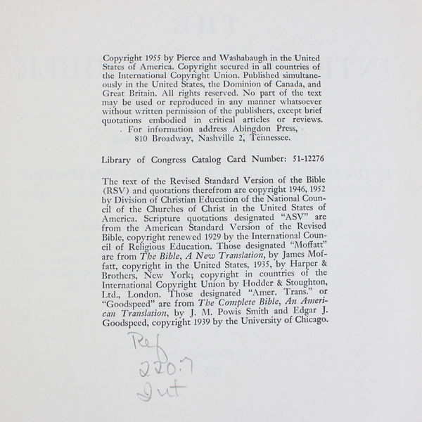 The Interpreter's Bible Volume XI 1955 Hardcover Ex-Library Book