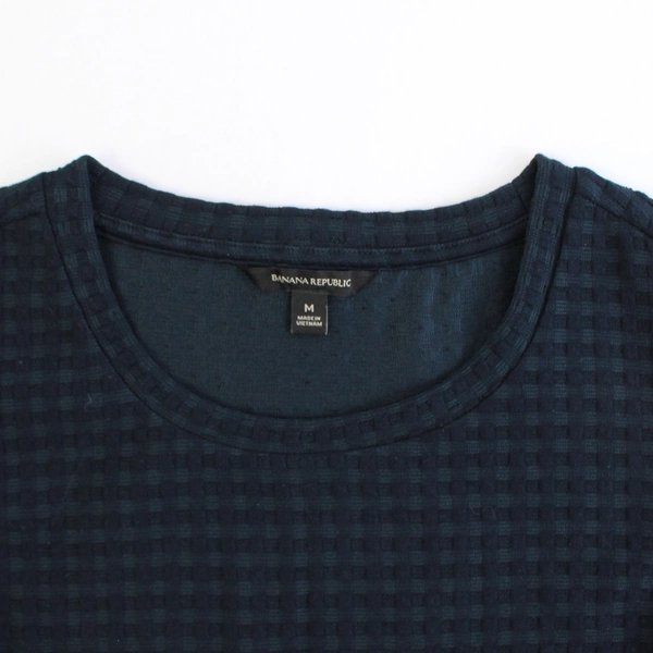 Banana Republic Women's Blouse Tank Top Navy Gingham Size Medium