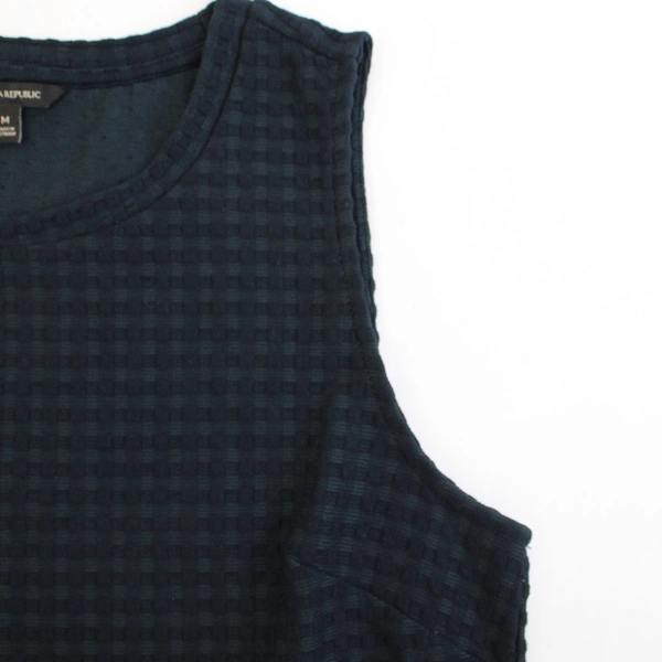 Banana Republic Women's Blouse Tank Top Navy Gingham Size Medium