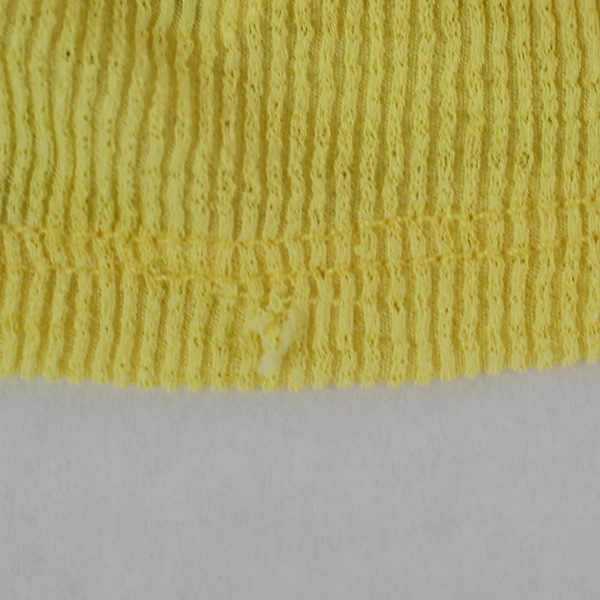 Doublju Women's Yellow Stretchy Ribbed Ruffled Sleeve Top, Size M, Pre-owned