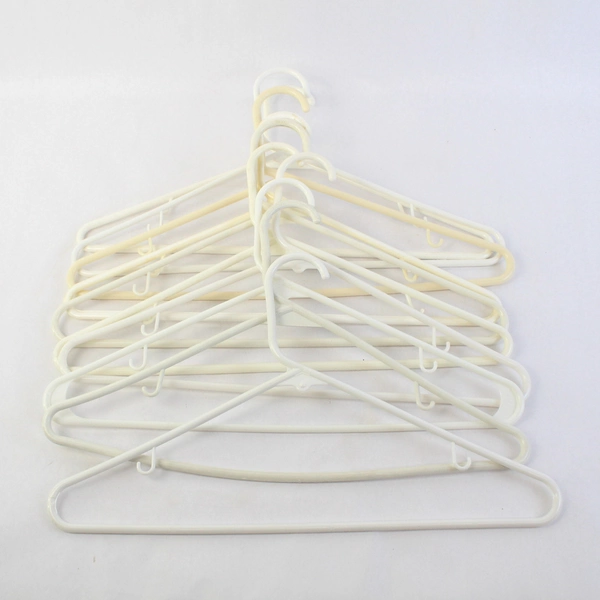 Lot of 10 Opaque White Plastic Tops or Bottoms Clothes Hangers