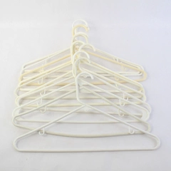 Lot of 10 Opaque White Plastic Tops or Bottoms Clothes Hangers