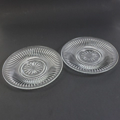 Lot of 2 Bread & Butter Glass Plates 7" KIG Starburst Gibson Royal Crest