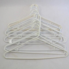 Lot of 10 Opaque White Plastic Tops or Pants Clothes Hangers