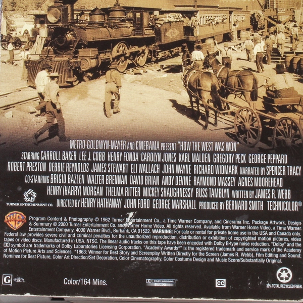 How the West Was Won VHS 2000 Warner Bros John Wayne Debbie Reynolds