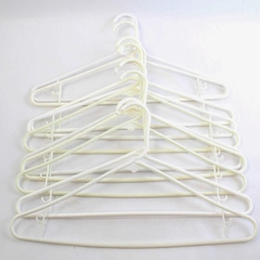 Lot of 10 Opaque White Plastic Shirts or Pants Clothes Hangers